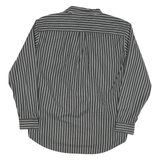 TOMMY HILFIGER Mens Black & Ivory Striped Cotton Blend Shirt XL Casual Formal