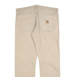 CARHARTT Mens Relaxed Beige Cotton Blend Trousers W38 L31 Casual Workwear