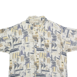 RIGGINS Mens Cream & Beige Abstract Pattern Shirt XL Casual Cotton Blend