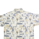 RIGGINS Mens Cream & Beige Abstract Pattern Shirt XL Casual Cotton Blend