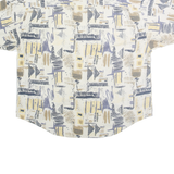 RIGGINS Mens Cream & Beige Abstract Pattern Shirt XL Casual Cotton Blend