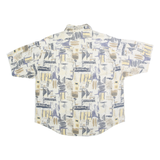 RIGGINS Mens Cream & Beige Abstract Pattern Shirt XL Casual Cotton Blend