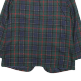 PROPHECY Womens Green & Navy Check Wool Jacket UK 14 Button Closure Classic Fit