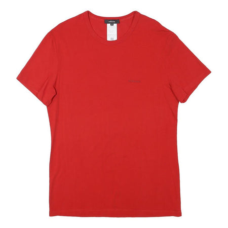 VERSACE Womens Red S Short Sleeve Crew Neck Cotton Blend T-Shirt Logo