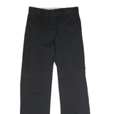 DICKIES Mens Classic Black Polyester Blend Trousers W30 L34 Straight Zip Closure