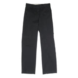 DICKIES Mens Classic Black Polyester Blend Trousers W30 L34 Straight Zip Closure