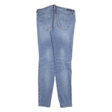 DIESEL Womens Slim Blue Denim Light Wash Jeans W28 L30 Distressed Zip Fit