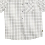 JACK WOLFSKIN Mens White & Grey Check Shirt L Cotton Blend Casual Outdoor Button