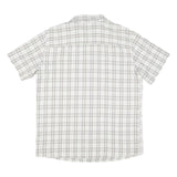JACK WOLFSKIN Mens White & Grey Check Shirt L Cotton Blend Casual Outdoor Button
