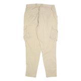 BURTON Mens Cotton Blend Beige Slim Cargo Trousers W30 L30 Casual Zip Closure