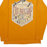 CUT THE CRAP Mens Orange Crew Neck M Cotton Long Sleeve Sweatshirt Logo
