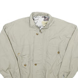 Mens Beige Lightweight Zip Jacket L Polyester Blend Plain Casual Utility Style