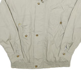 Mens Beige Lightweight Zip Jacket L Polyester Blend Plain Casual Utility Style