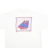 ONEITA Mens White XL Graphic T-Shirt Short Sleeve Crew Neck Cotton Casual