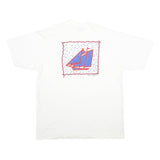 ONEITA Mens White XL Graphic T-Shirt Short Sleeve Crew Neck Cotton Casual