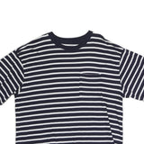 GAP Womens Navy Blue & White Striped Modern T-Shirt 2XL Short Sleeve Crew Neck