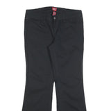 DICKIES Womens Black Cotton Blend Regular Fit Flared Trousers W32 L30