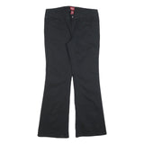 DICKIES Womens Black Cotton Blend Regular Fit Flared Trousers W32 L30