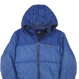 PATAGONIA Boys Blue & Navy Jacket XL Polyester Blend Plain Winter Zip Hooded