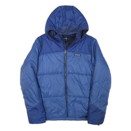 PATAGONIA Boys Blue & Navy Jacket XL Polyester Blend Plain Winter Zip Hooded