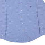 CHAPS Mens Blue Check Shirt 2XL Cotton Blend Button-Down Collar Casual Wear