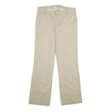 DICKIES Womens Relaxed Beige Cotton Blend Zip Trousers W32 L33 Casual Workwear