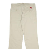 DICKIES Womens Relaxed Beige Cotton Blend Zip Trousers W32 L33 Casual Workwear
