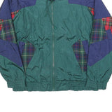 WESTBOUND Womens Green & Blue Tartan Colourblock Zip Jacket S Polyester Stylish