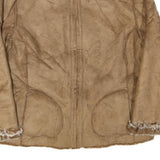 COLDWATER CREEK Womens Beige Faux Shearling Jacket S Polyester Blend Zip Casual