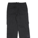 NVFELIX Womens Cotton Blend Black Cargo Regular Trousers W32 L32 Utility Pockets