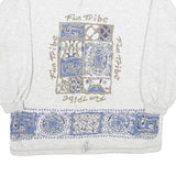NEW FAST Mens Grey Fun Tribe Crew Neck M Cotton Blend Pullover Sweatshirt