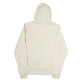 REEBOK Mens Cream Hoodie M Cotton Pullover Drawstring Hood Sweatshirt