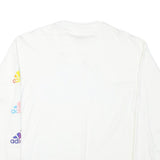 ADIDAS Womens White Love Unites Graphic T-Shirt S Long Sleeve Crew Neck