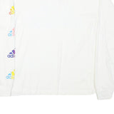 ADIDAS Womens White Love Unites Graphic T-Shirt S Long Sleeve Crew Neck