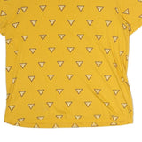GUESS Mens Yellow Cotton Graphic T-Shirt XL Short Sleeve Crew Neck Logo All Over