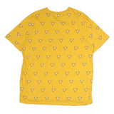 GUESS Mens Yellow Cotton Graphic T-Shirt XL Short Sleeve Crew Neck Logo All Over