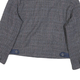 INTERNATIONAL SCENE Womens Grey Check Wool Button Jacket L Tailored Classic