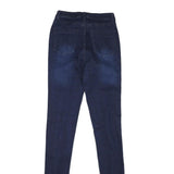 KIM Womens Jeans Blue Regular Flared Denim Medium W26 L35 Distressed Fringed