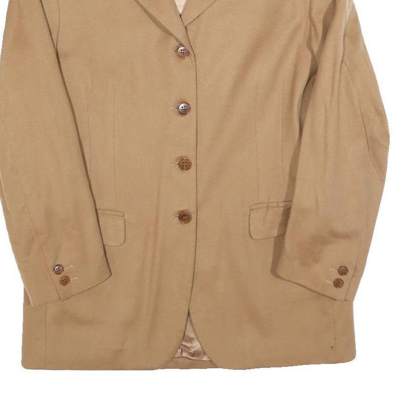 NEW YORK Womens Beige Wool Blend Blazer Jacket S Button Classic Plain