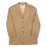 NEW YORK Womens Beige Wool Blend Blazer Jacket S Button Classic Plain