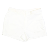 FILA Womens White Casual Shorts M W30 Polyester Plain Button Closure Side
