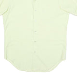 IMPACT Mens Off White Shirt M Polyester Blend Casual Button Short Sleeve