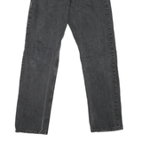 WRANGLER Mens Regular Fit Black Denim Jeans W30 L32 Classic Zip Closure
