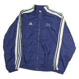 ADIDAS Mens Navy & White Colorguard Track Jacket L Polyester Blend Striped