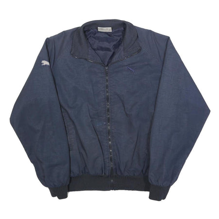 PUMA Mens Navy Blue Zip Jacket S Polyester Blend Plain Lightweight Casual