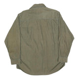 WOOLRICH Mens Green Plain Shirt L Cotton Blend Casual Button Down Long Sleeve
