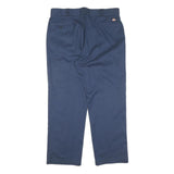 DICKIES Mens Cotton Navy Regular Fit Straight Leg Trousers W38 L30 Workwear