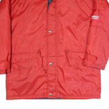 US BASIC Mens Red Polyester Blend Zip Jacket L Plain Long Sleeve Casual Outdoor