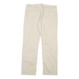 FRED PERRY Mens Cotton Blend Beige Regular Fit Straight Leg Trousers W34 L28