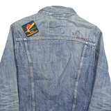 LEVI'S Mens Blue Denim Cotton Button Jacket XS Classic Fit San Francisco Patch